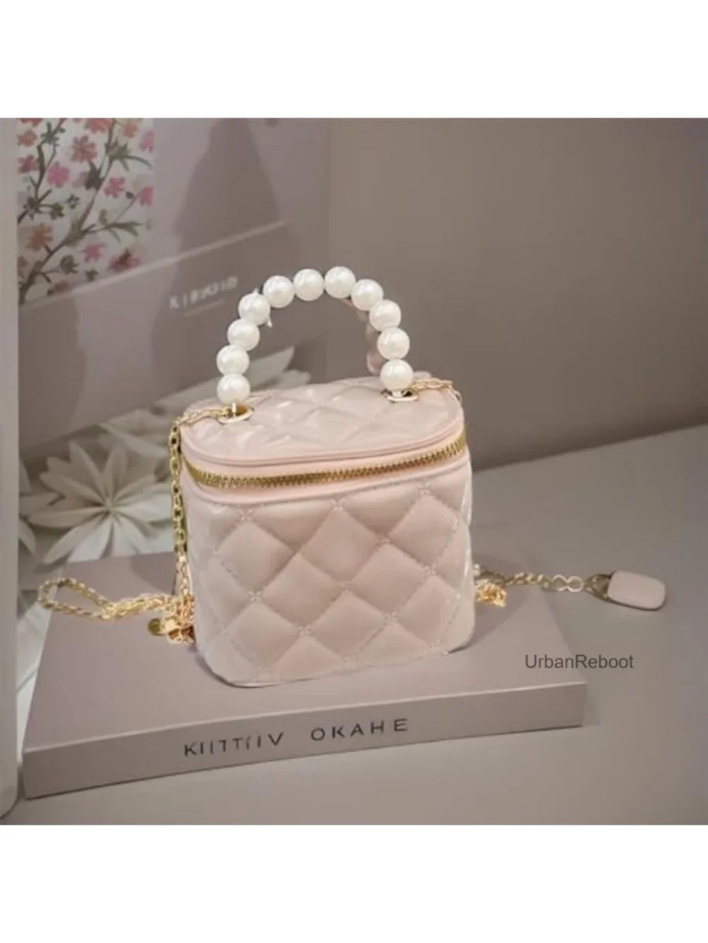 Girls Mini Jelly Purse Crossbody Bag Pearl Handle Gold Chain
